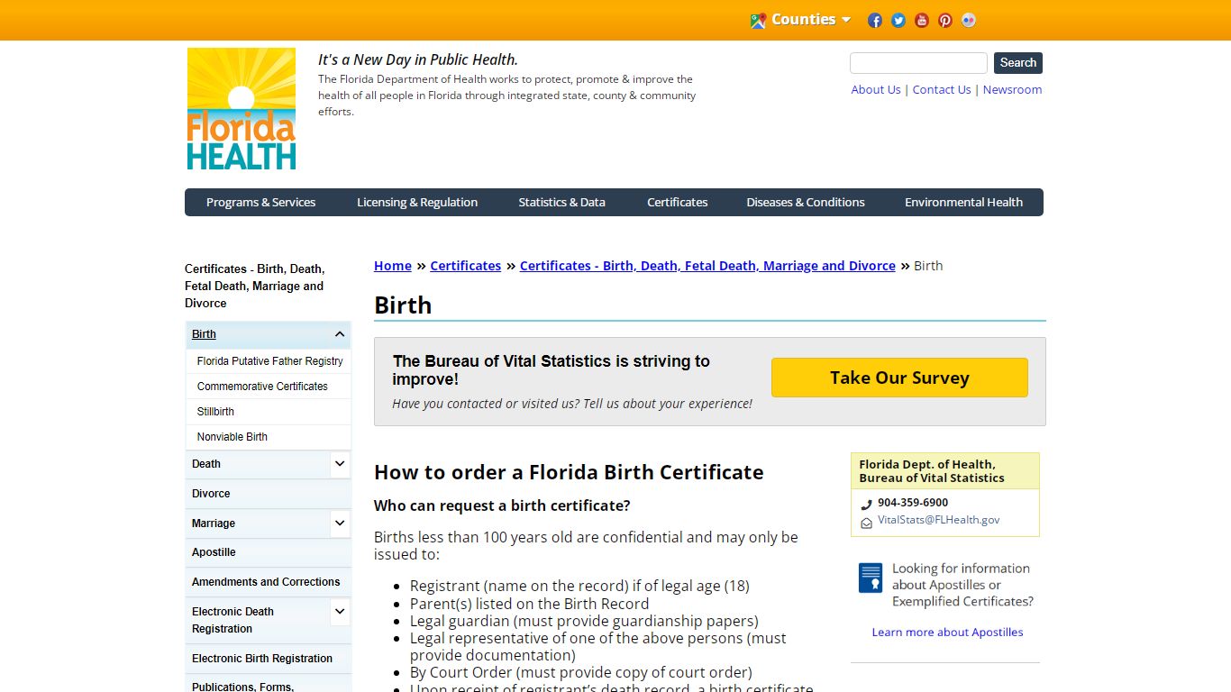 Birth | Florida Department of Health